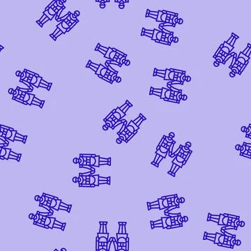 Cosplayer line seamless pattern Illustrazione stock