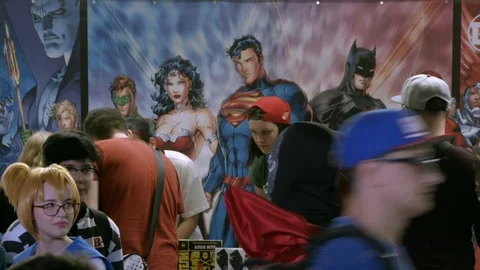 Cosplayers at Comic Con Stockbeeldmateriaal 90134727