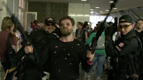 Cosplayers at Comic Con 库存影片 90135200