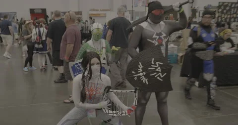 Cosplayers Posing Stock Footage 168113422