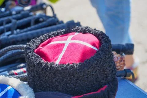 Cossack cap on the table Stock-Fotos
