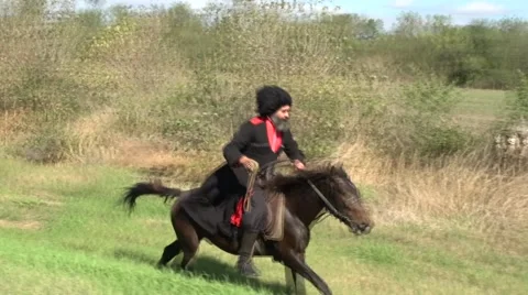 Cossack on a horse Stockbeeldmateriaal 45705219