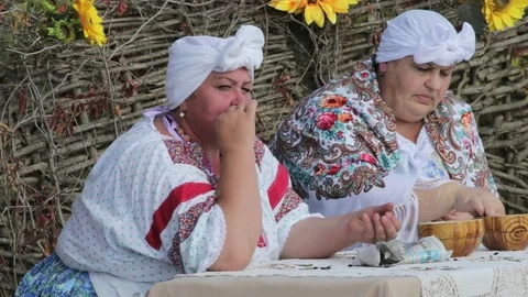 The Cossacks click the sunflower seeds Stock Footage 81039869