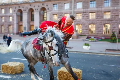 The cossacks show of riding Stock Photos