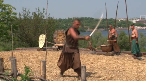 Cossacks theatrical performance Stock Footage 38617315