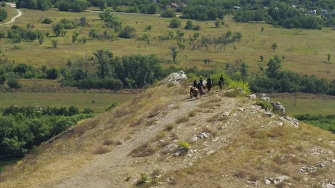 Cossacks on top of the mountain Stock Footage 119272204