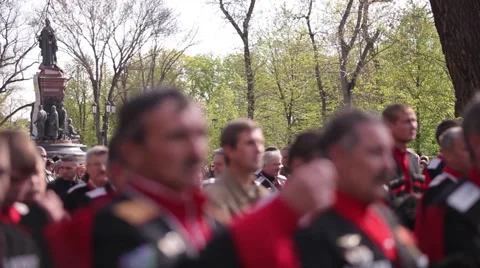 Cossaks cross to oneself Stock Footage 59937340