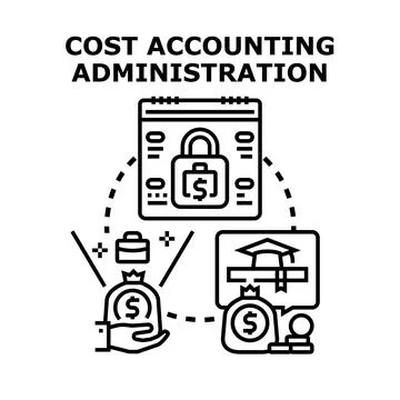 Cost accounting administration process optimizing business finance Stock Illustration
