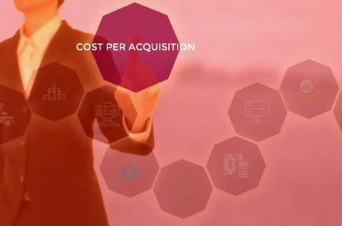 Cost per acquisition concept Foto stock