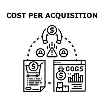 Cost per acquisition vector icon concept 库存插图