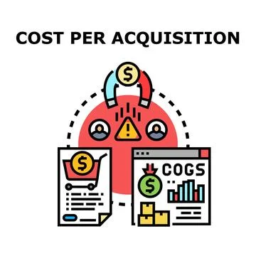Cost per acquisition vector icon concept Stock Illustration