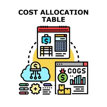 Cost allocation table for business expense management Иллюстрация