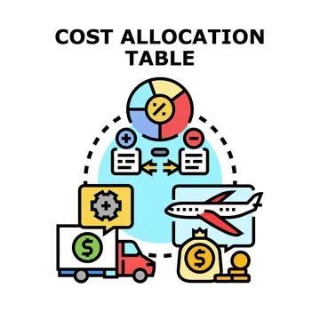 Cost allocation table for business expense distribution イラスト素材