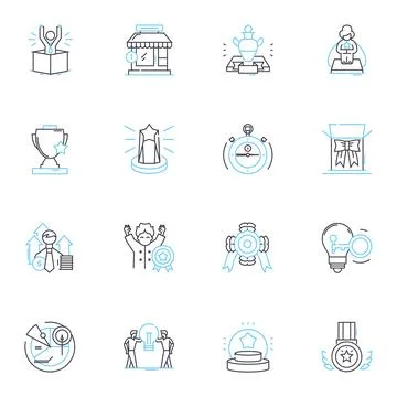 Cost analysis linear icons set. Budget, Expenses, Profitability, Overhead Illustrazione stock