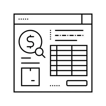 Cost analysis logistic manager line icon vector illustration Stockillustratie