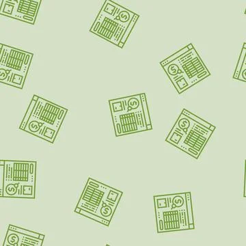 Cost analysis logistic manager line seamless pattern Stock Illustration