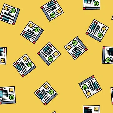 Cost analysis logistic manager vector seamless pattern Stock Illustration