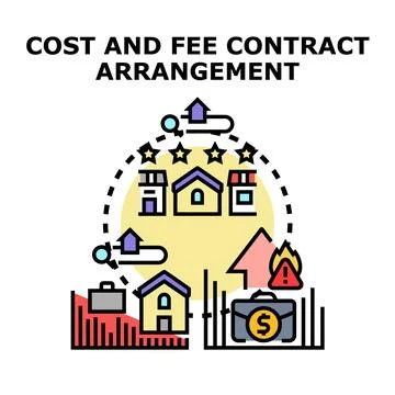 Cost and fee contract arrangement business concept Stock Illustration