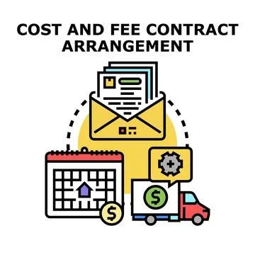 Cost and fee contract arrangement business management Stock Illustration