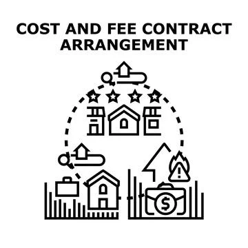 Cost and fee contract arrangement business concept Stock Illustration