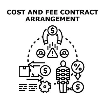 Cost and fee contract arrangement icon concept Stock Illustration