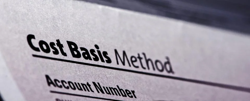 Cost Basis Method for Profit Calculation Form Heading Stockfoto's