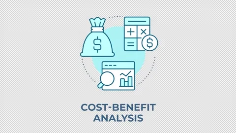 Cost benefit analysis blue concept icon animation Stock Footage 344176047