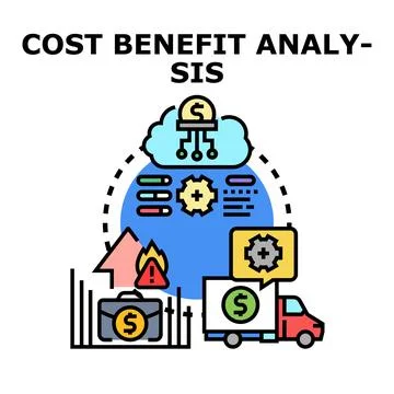 Cost benefit analysis concept vector icon illustration Stock Illustration