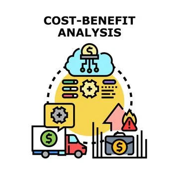 Cost benefit analysis evaluating business investment risks イラスト素材