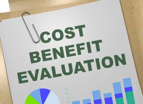 COST BENEFIT EVALUATION concept Stock Photos