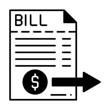 Cost Bill Dualtone Icon Stock Illustration
