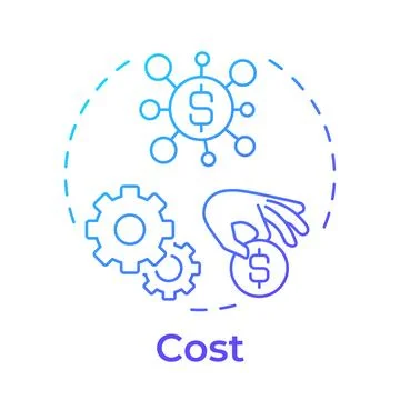 Cost blue gradient concept icon Stock Illustration