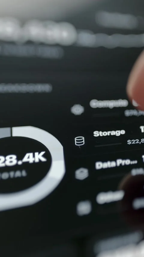 Cost Breakdown Dashboard For Storage And Data Processing 4K Stock Footage 341347256