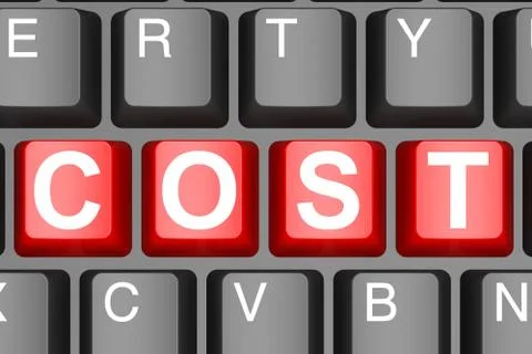 Cost button on modern computer keyboard Stock Illustration
