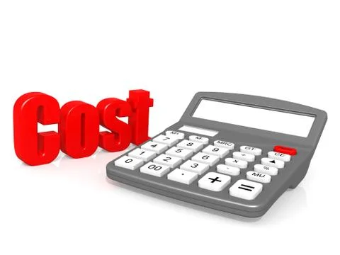 Cost with calculator Stock Illustration