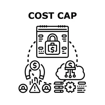 Cost cap strategy setting financial limits icon Stock Illustration