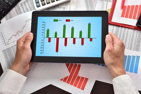 With cost chart Foto stock