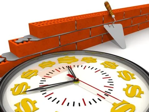 The cost of construction work Ilustração Stock