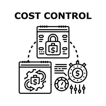 Cost control concept with financial management process 스톡 일러스트