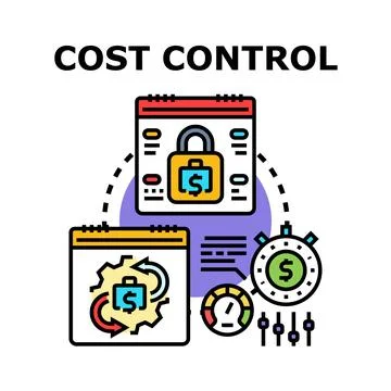 Cost control concept with financial management process Stock Illustration