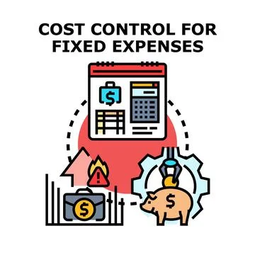 Cost control for fixed expenses in business finance management Ilustración de archivo