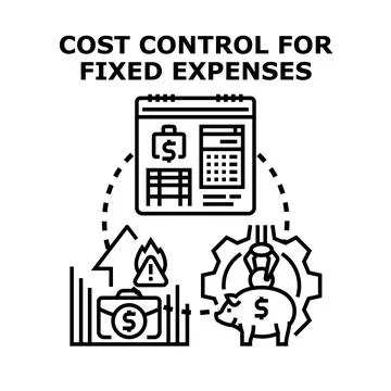 Cost control for fixed expenses in business finance management Stock Illustration