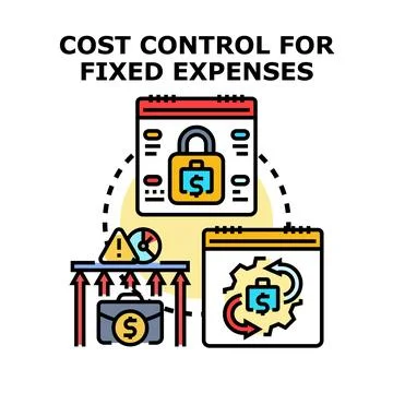 Cost control for fixed expenses management vector illustration Stock Illustration