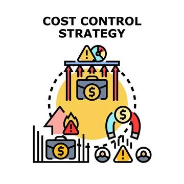 Cost control strategy for business project expenses management Stock Illustration