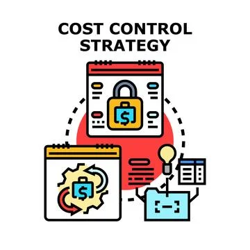 Cost control strategy planning managing budget accounting process Stock Illustration