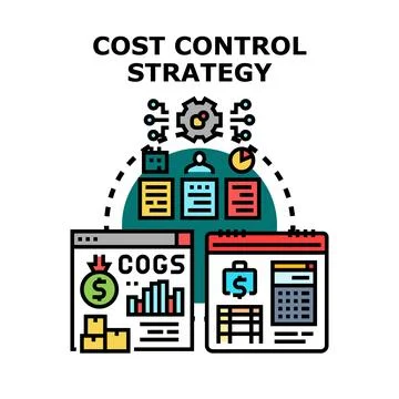 Cost control strategy planning reducing business expenses Stock Illustration