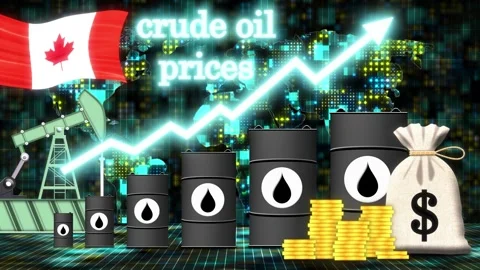 Cost of crude oil surging in Canada Stock Footage 343671836