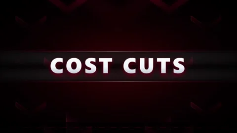 Cost cuts business concept motion with red arrows and typography finance sa.. Stock Footage 337552506