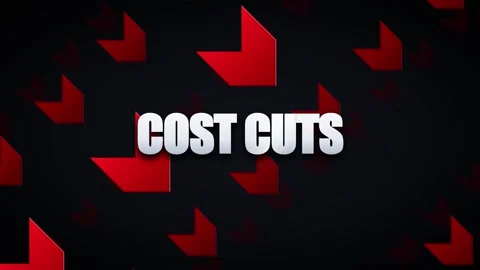 Cost cuts business concept motion with red downward arrows and modern typog.. Stock-Footage 337552537