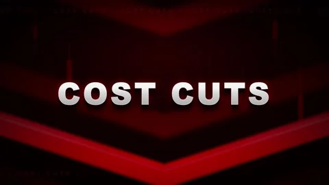 Cost cuts financial concept: red abstract background, with market downtrend.. Stock Footage 337552534